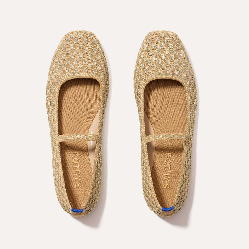Rothy's The Max Square Mary Jane - Golden Sun Basketweave Size 7.5